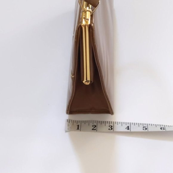 Vintage 60s style handbag brown with gold accents - Picture 5 of 8